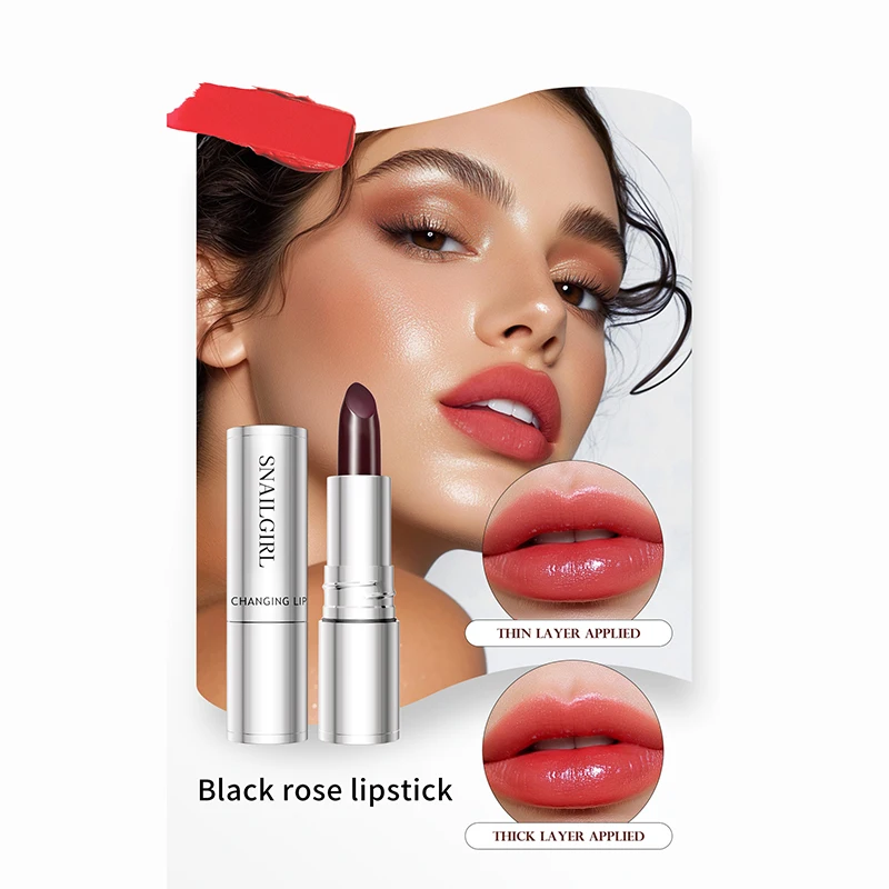 Kleurveranderende lippenstift, langdurige vochtinbrengende hydraterende lippenstift, temperatuurgeactiveerde lippenbalsem, voedende lipverzorging cosmetica