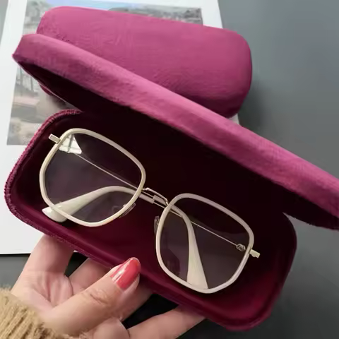 New Fashion Hard Glasses Box Men Women velvet Myopia Case Reading Eyewear Protector