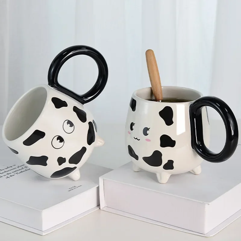 

Cartoon Ceramic Large Cow Mug Office Creative Ceramic Cup Home Breakfast Coffee Milk Cup Couple Water Coffee Mug Birthday Gift