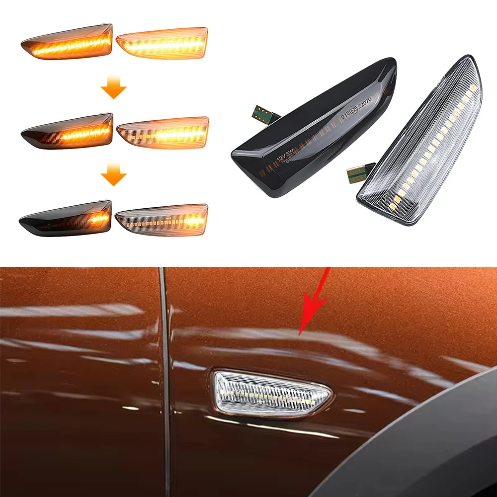 

Для Opel Для Vauxhall Astra J K Crossland X Grandland Insignia B Zafira C Светодиодный динамический указатель поворота Боковое крыло Габаритный фонарь