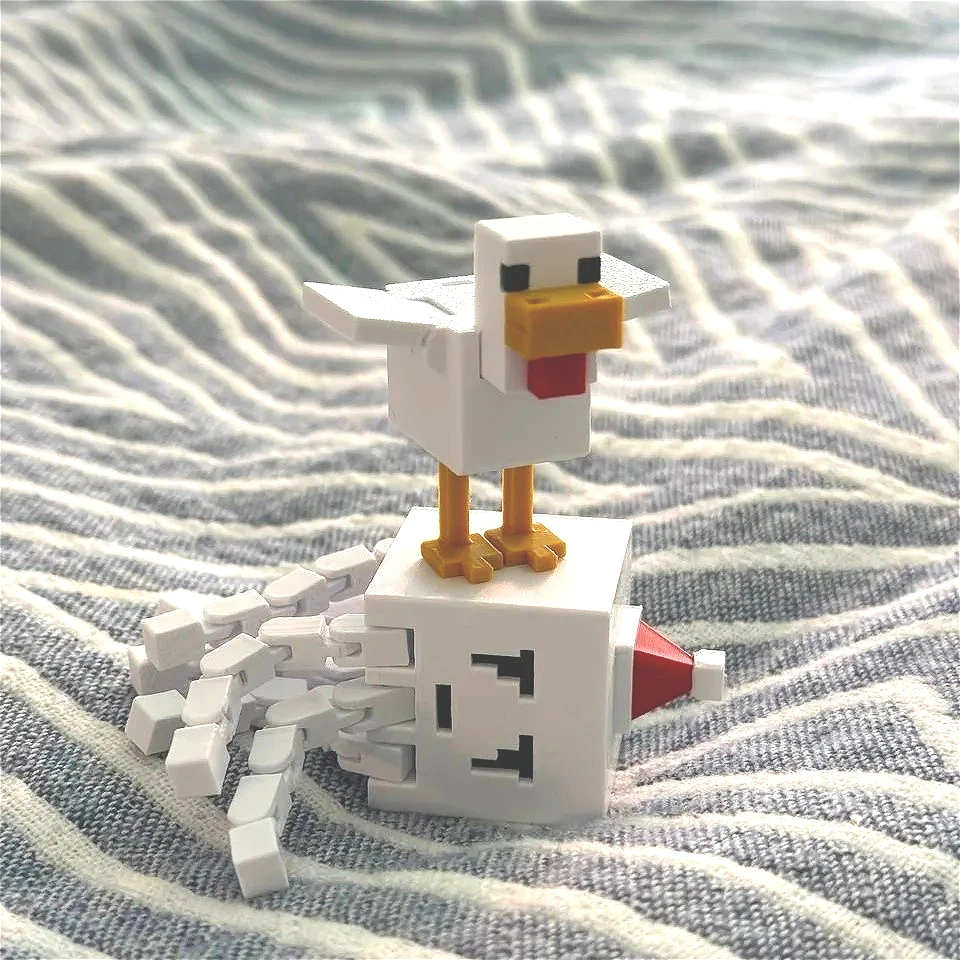 تمثال دجاج ثعلب ساحر بمفاصل متحركة، مصنوع من البلاستيك المتين، مناسب لتزيين المنزل والهدايا.