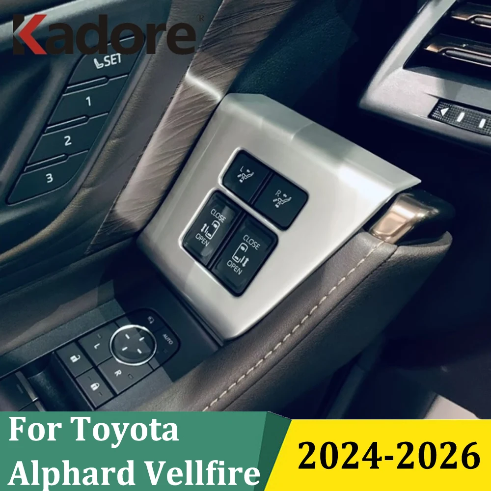 لتويوتا ألارد Vellfire 2024-2026 السائق الجانب مركز الباب انزلاق الباب التبديل الحافة غطاء الكسوة اكسسوارات السيارات التصميم