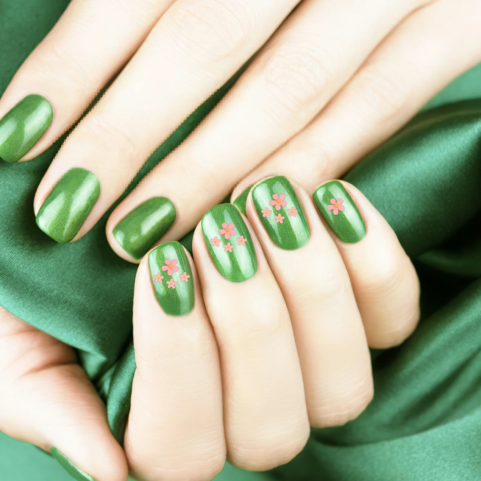 3D Flower Nail Charms Mixed Sizes Colorful Resin Artificial Pearls DIY Manicure Art Decorations Flower Nail Art