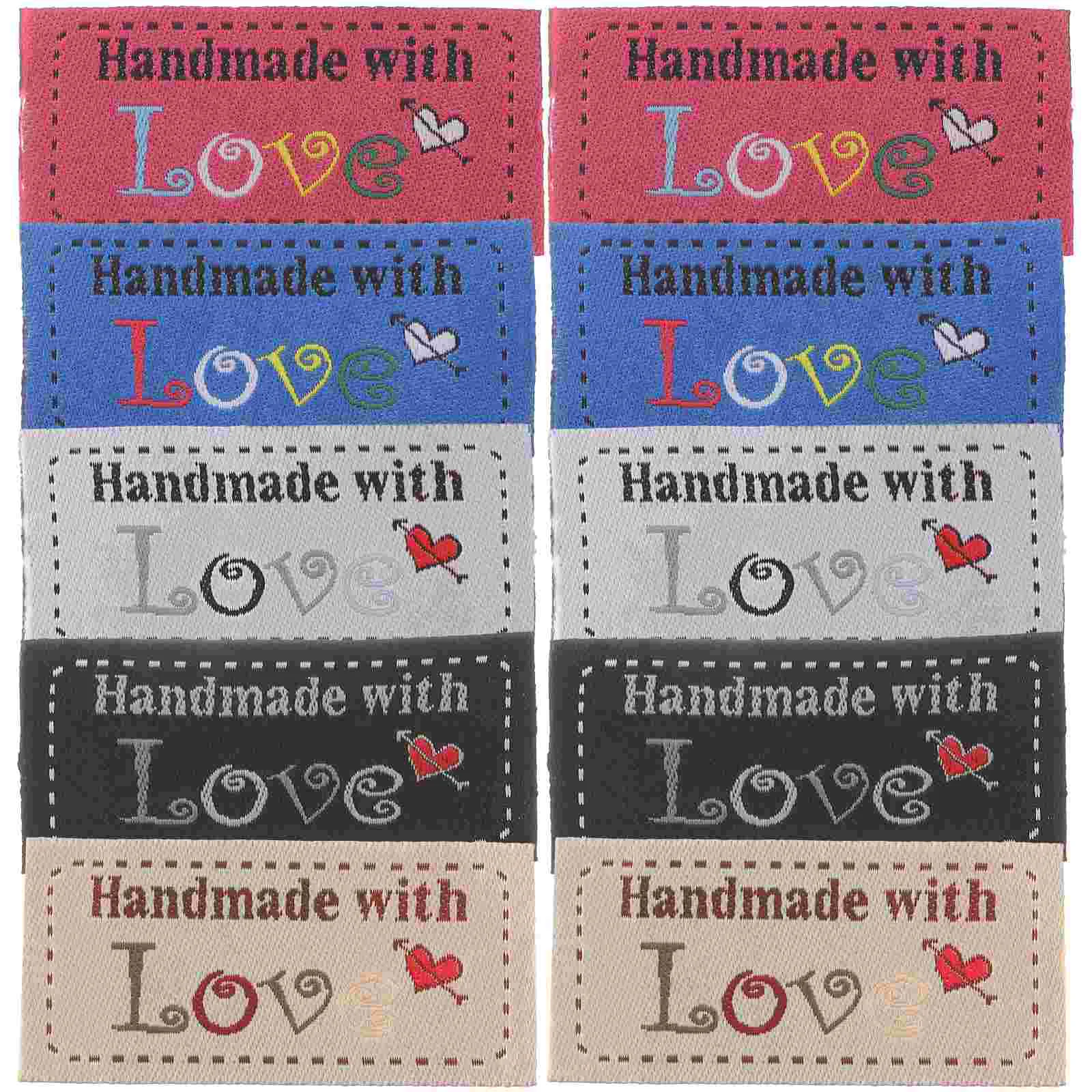 100 Pcs Love Woven Label Knit by Labels Handmade Tags Crochet Supplies for Items The Fabric