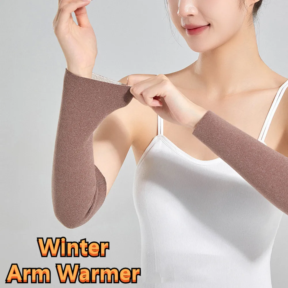 HOT Cashmere Winter Warm Cuff Women Men Fashion Warm Sleeves Thickened Cold-proof Oversleeve Outdoor Cycling Skiing Elbow Guard