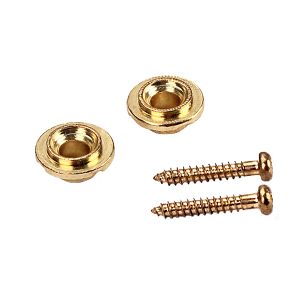 

2 PCS Guitar Copper Roller String Trees String Retainer String Guide with Screws For Electric Guitar Parts Replacement (Golden)