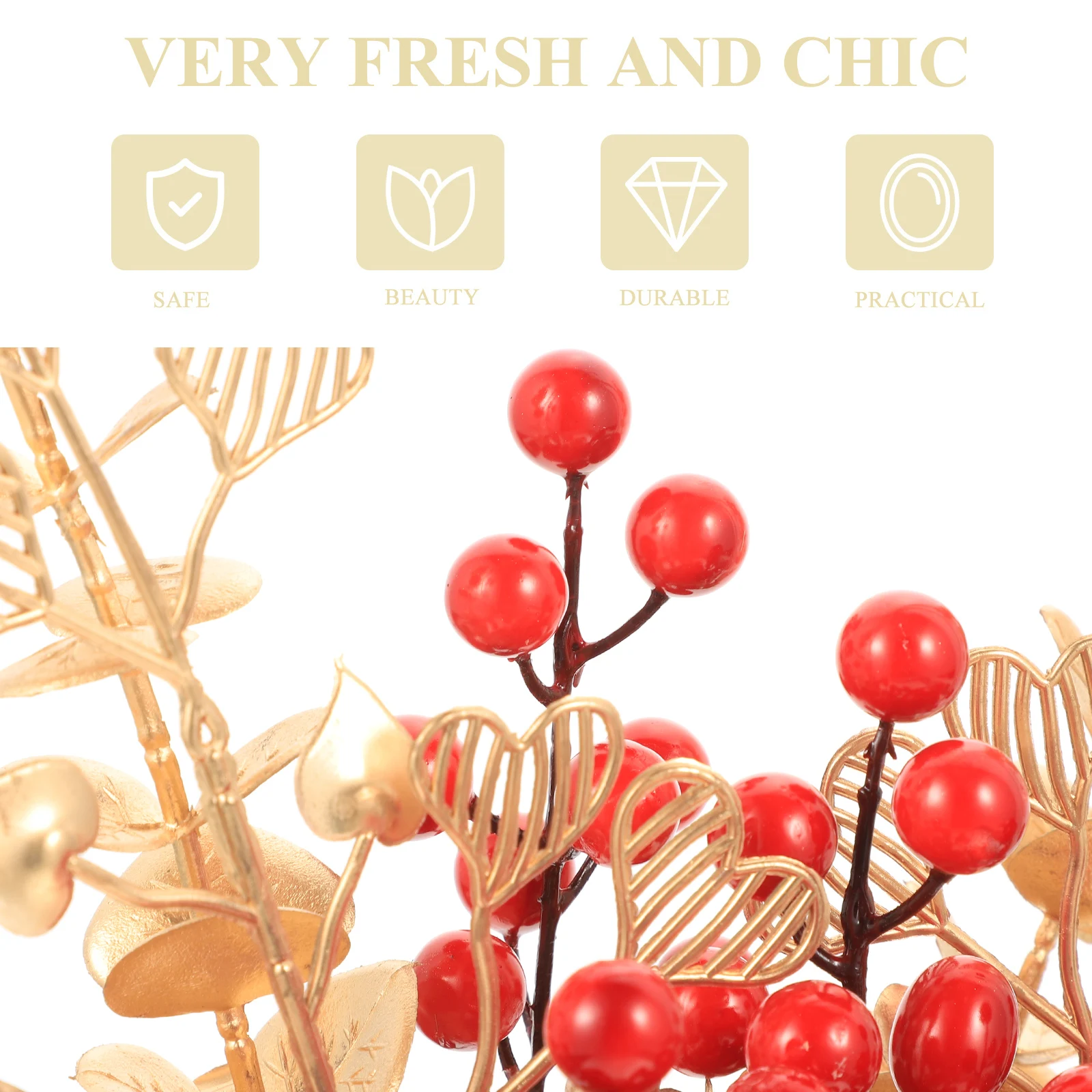 

Artificial Flower Basket Decor Red Berries Wedding Centerpiece nament Gifts Iron Vase Bridal Shower TabletopFlower for Living