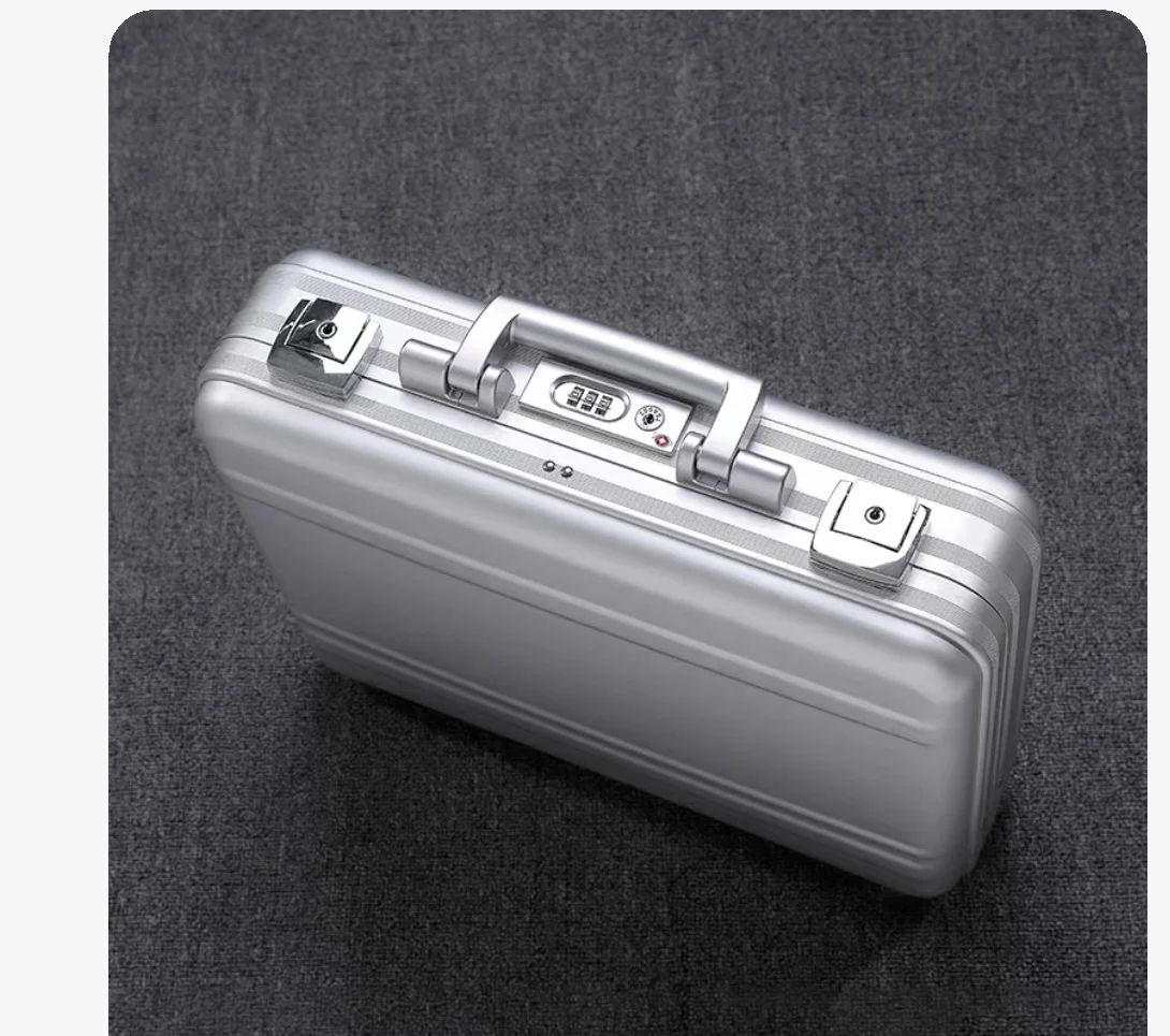 

Aluminum-magnesium alloy portable business briefcase computer case file box instrument equipment hardware tool box for men and w