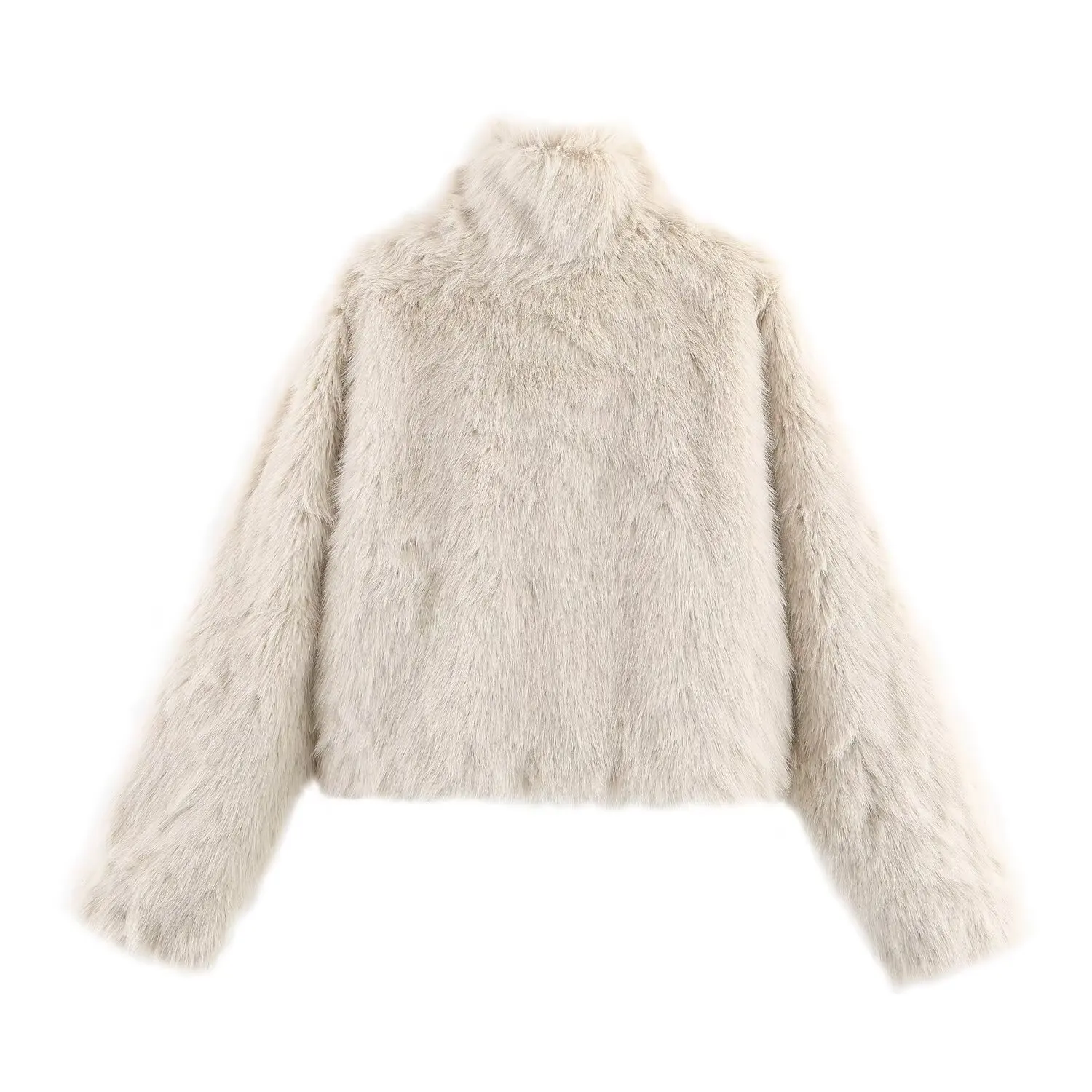 Faionable ort jas met kunstbont effect voor dames herfst nieuwe Sle veelzijdige Sli Design Thiened Long Sve Street...