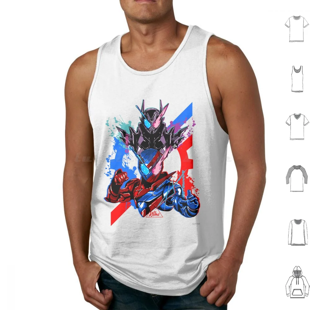 Camisetas sin mangas Build Black Hazard de algodón estampado Kamen Rider Build Kamen Rider Kamen Rider Tokusatsu Masked Rider Kamen Rider