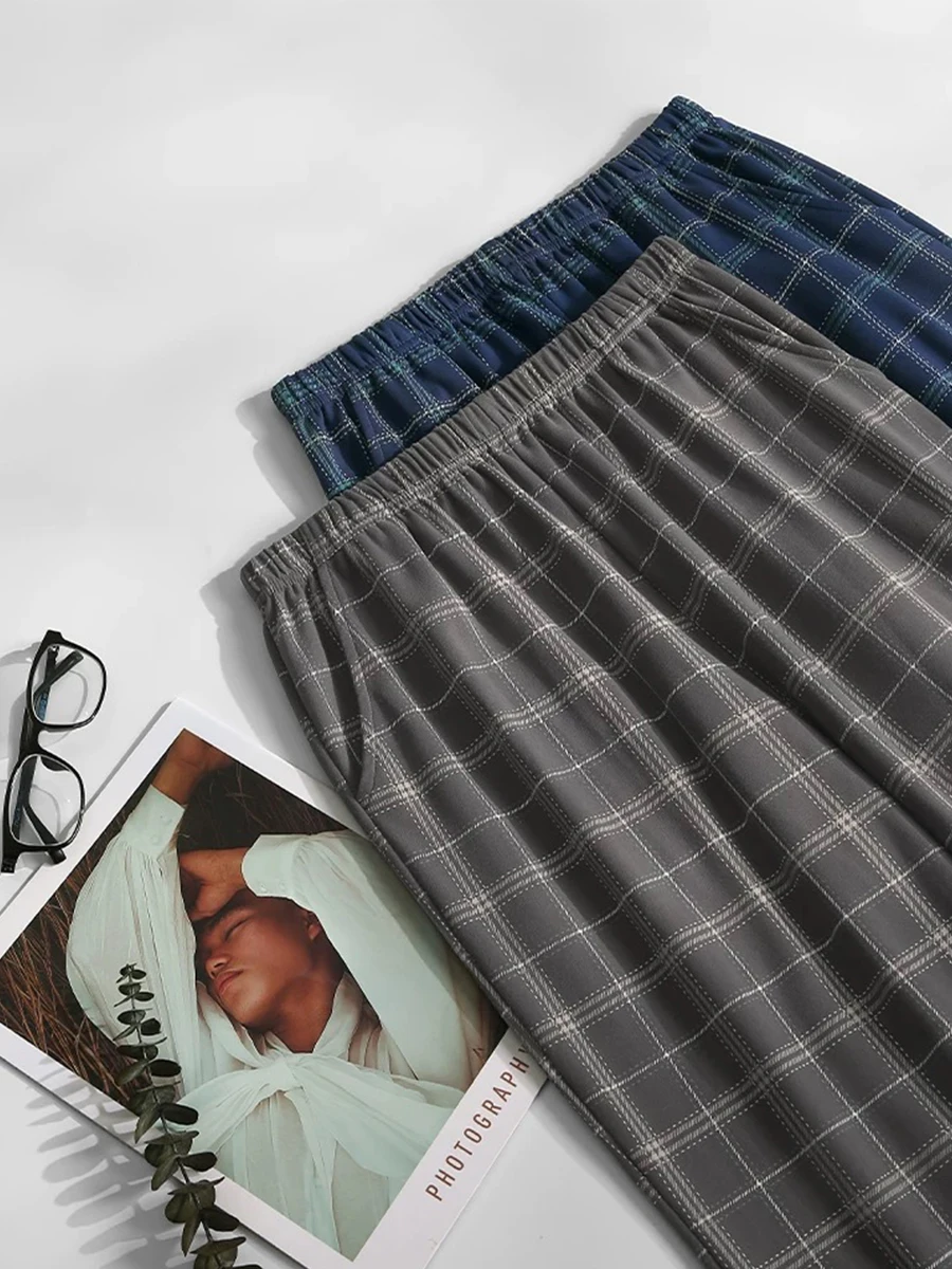 Men's Pajama Pants Spring and Autumn Thin Trousers Casual Summer Printed Large Size Loose Home Pants Can Be Worn Outside