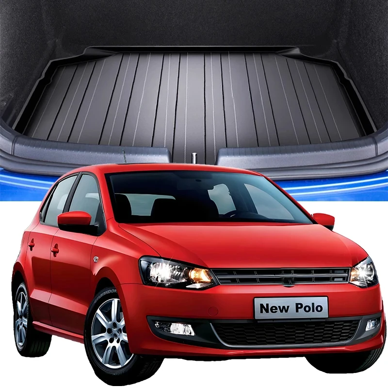 Upgrade TPE Car Rear Trunk Mats Storage Pads Cargo Tray Dustproof Waterproof Protecion Cushion For Volkswagen POLO plus 2004-