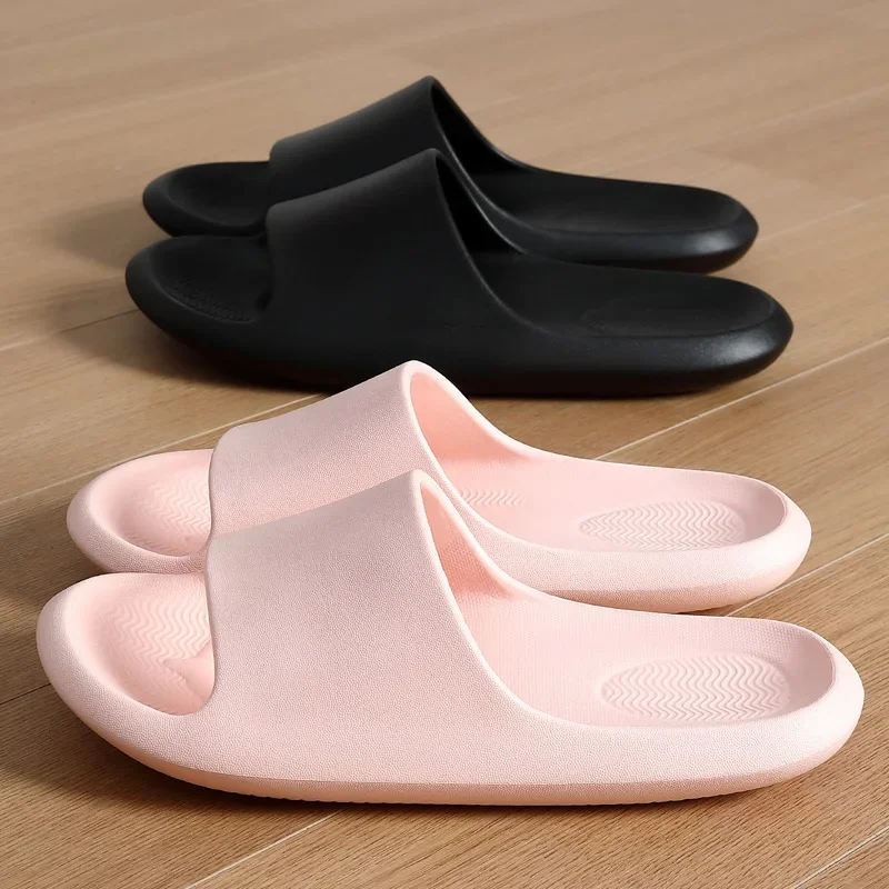 

New Men Slippers Summer Beach Sandals Light Soft EVA Flats Women Home Bathroom Slides Concise Couples Indoor Massage Shower Shoe