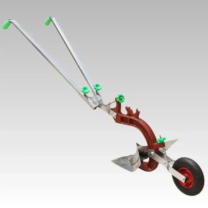 Agricultural Trencher Ridge Mill Micro Tiller Small Trenching Plow Household Cultivator Manual Soil Ploughing Machine