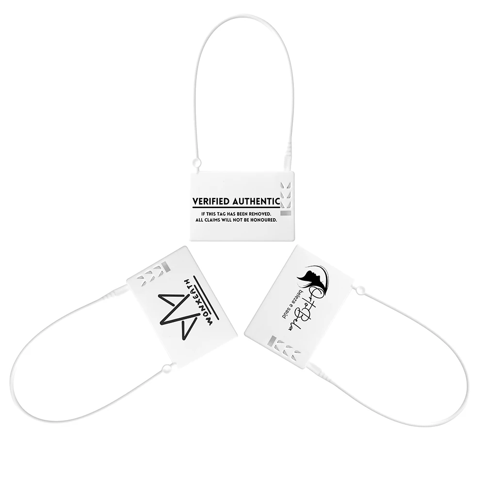 100Pcs Custom Logo Plastic Hang Tags Disposable Security Label for Clothing Shoes Bags Gifts 165mm 6.5\