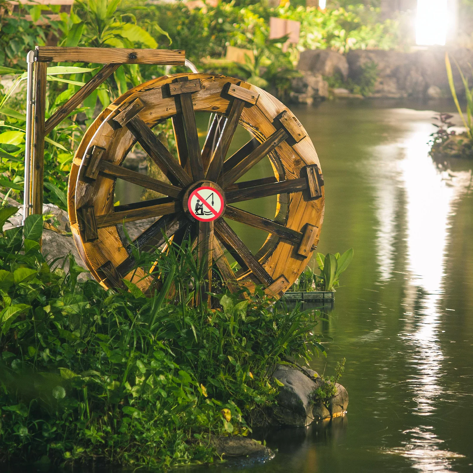 4Pcs No Fishing Warning Signs Luminous Self-Adhesive for Parks Lakes Ponds Outdoor Caution Decals No Fishing Self-Adhesive Sign