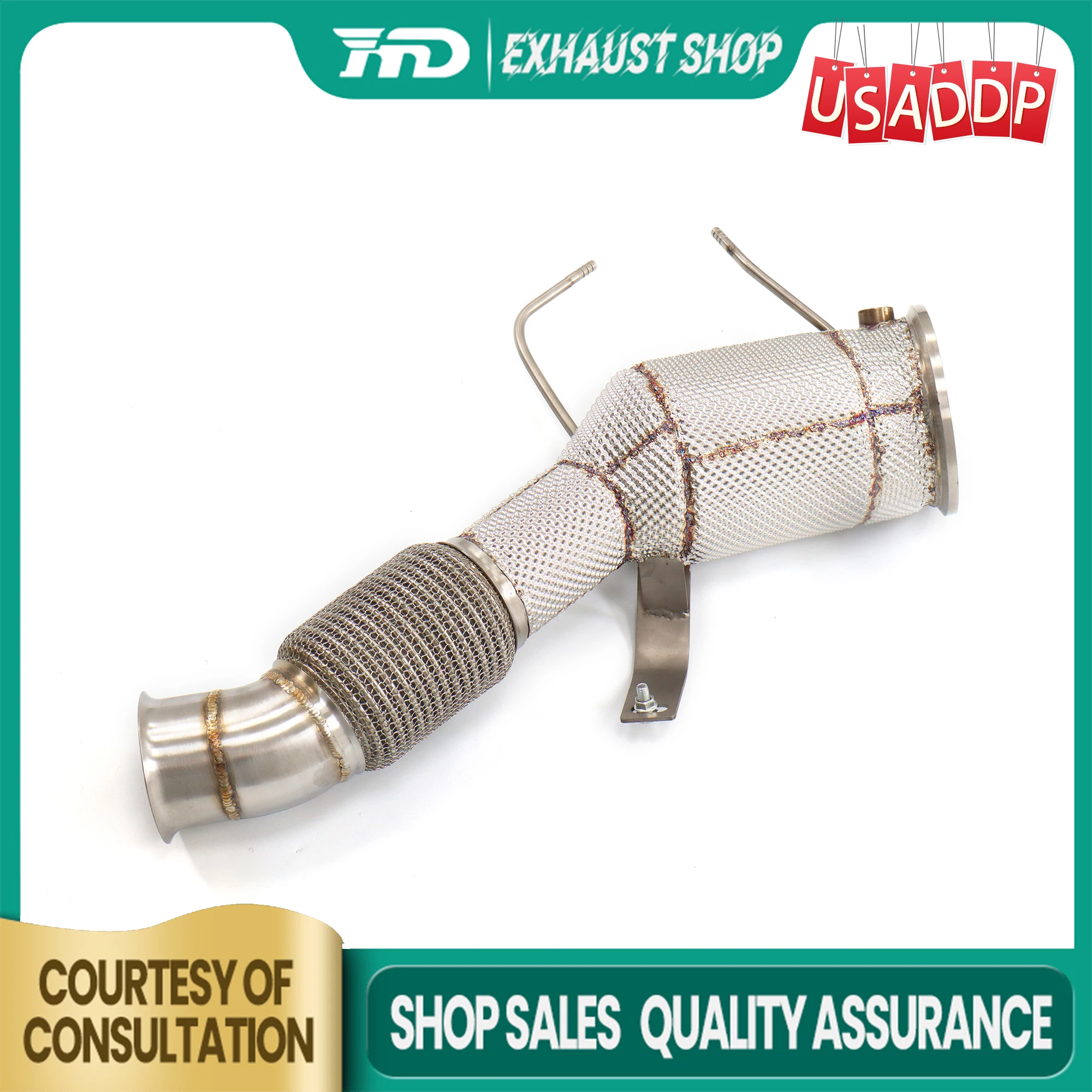 

HMD Даунпайп SS304 для BMW X5 X6 G05 G06 3.0T 2024+ Шланг амортизации с теплозащитным экраном Выхлопная система