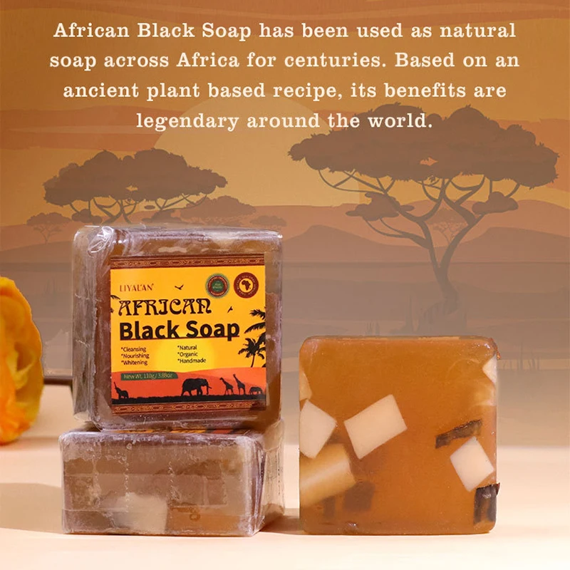 African Black Soap Anti Taches Face Bath Deep Cleansing Exfoliating Body Moisturizing Treatment Acne jabón savon صابون sabão pod