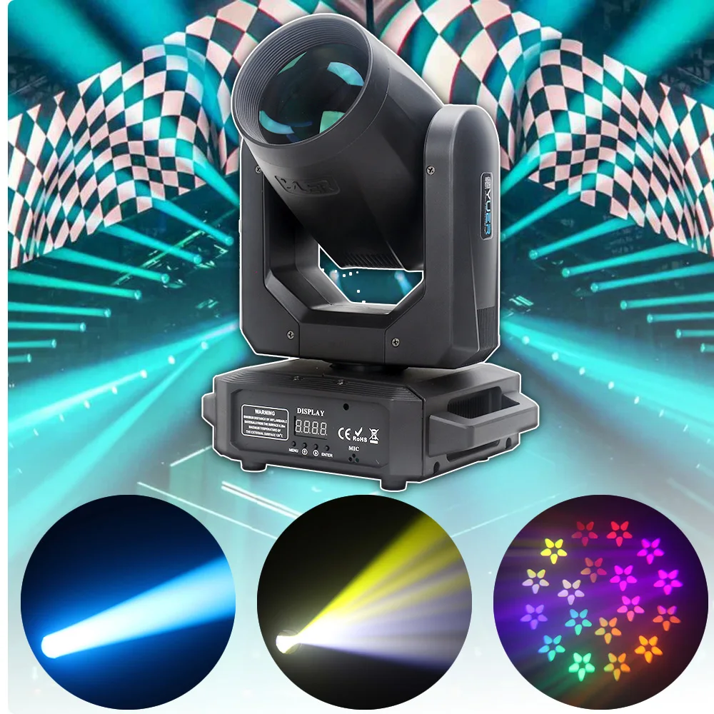 200W LED Beam Gobo Moving Head Stage Light Dazzling Effect DMX512 For Club KTV Disco DJ Party Lighting Moving Head Lyre