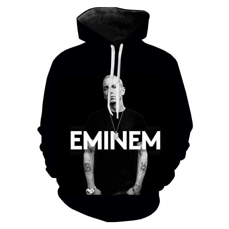 Rapper 3D Printed Eminem Hoodies Hip Hop Long Sleeve Sweatshirts Men Women Hoodie Autumn Hooded for Fashion Pullovers