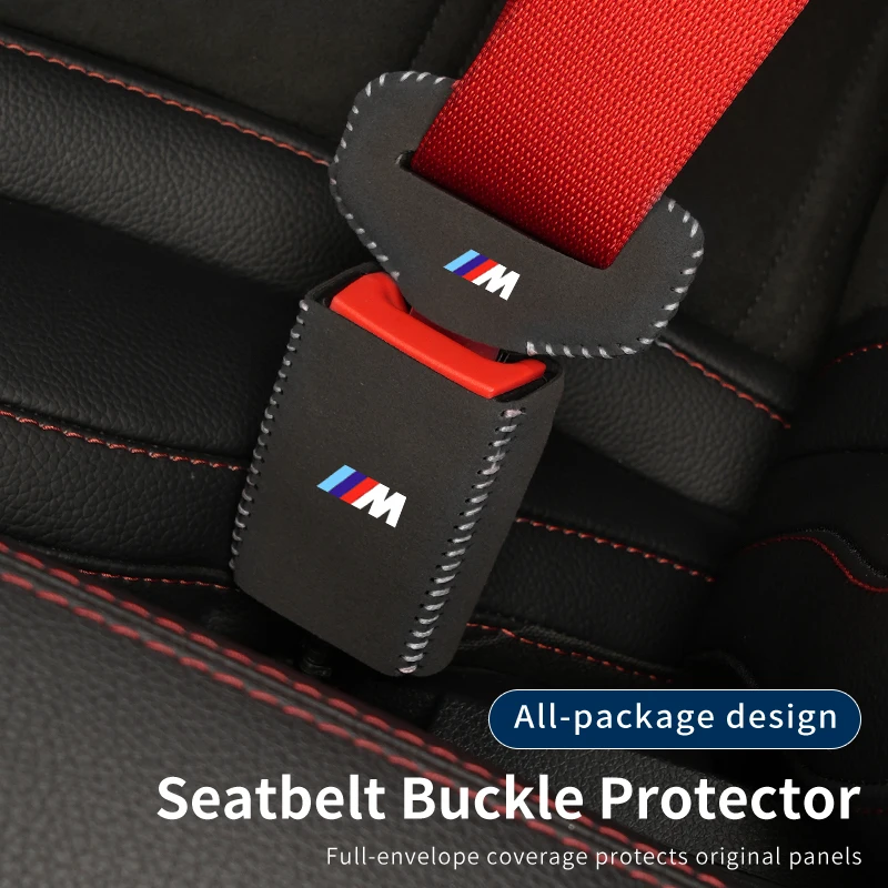 2PC Car Seat Belt Buckle Protective Cover Safety Belt Plug Clip Case For BMW M X1 X3 X5 X6 X7 E30 E90 M3 E84 E83 E91 E70 F30 G60