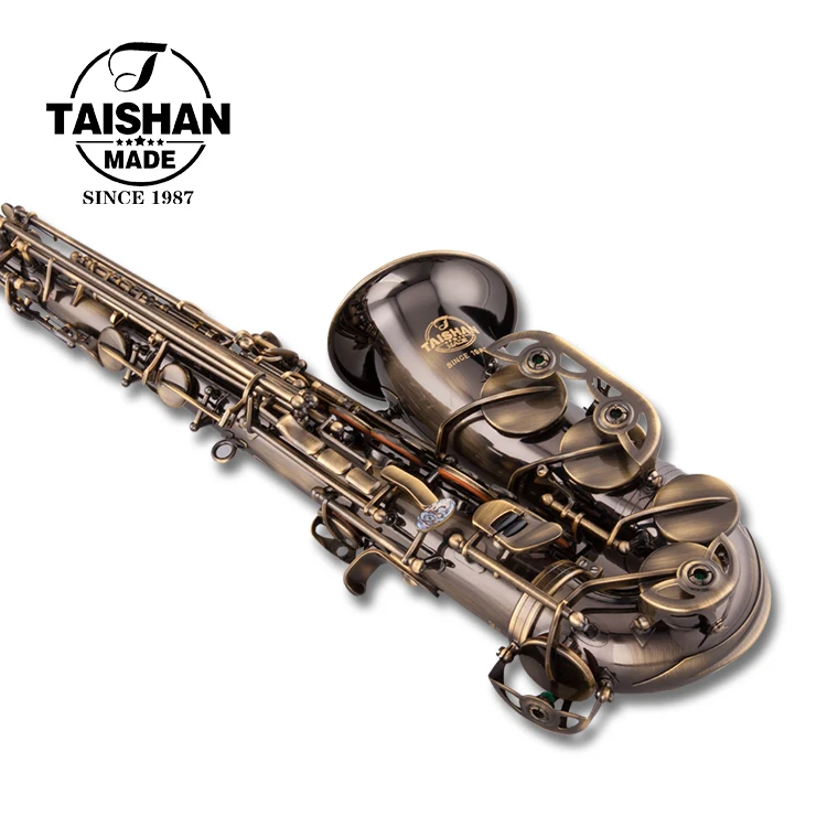 High Grade Professional Brass Alto Saxophone Custom Wind Musical Instrument OEM With Antique Bronze Finish TAISHAN TSAS-660Q