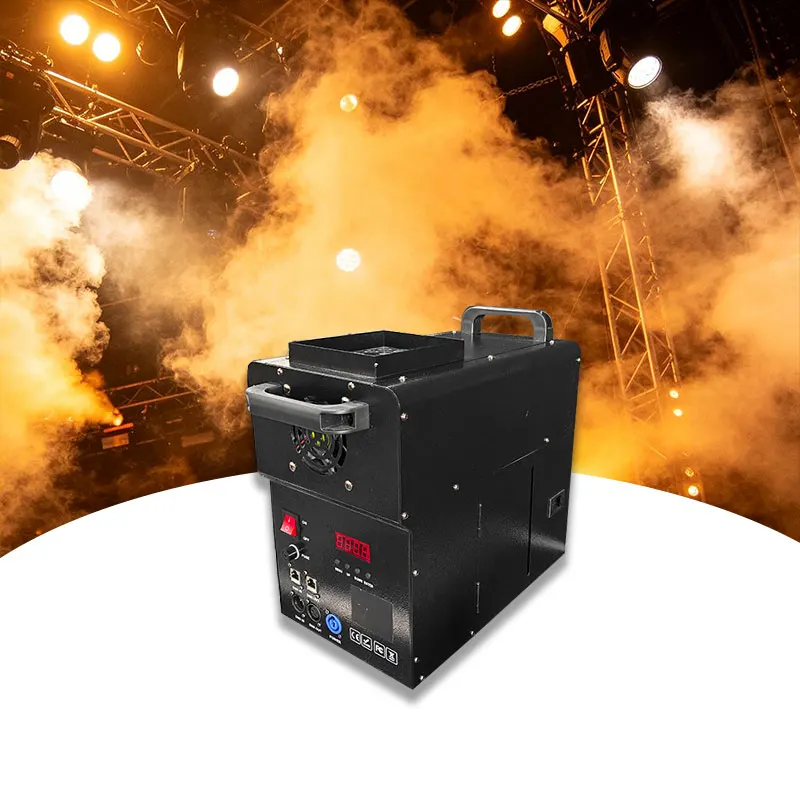 MINGLANG 1500W LED RGB Smoke Spray Fog Machine 6-CH DMX512 Remote Control 1-Year Warranty for Party/Wedding Events