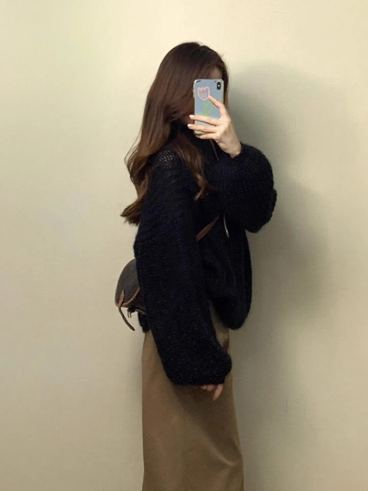 Ladies' Bla round Ne Knitted Sweater Autumn Winter Outerwear Comfortable Loose Fit Long Sve Casual Sle Faionable K...
