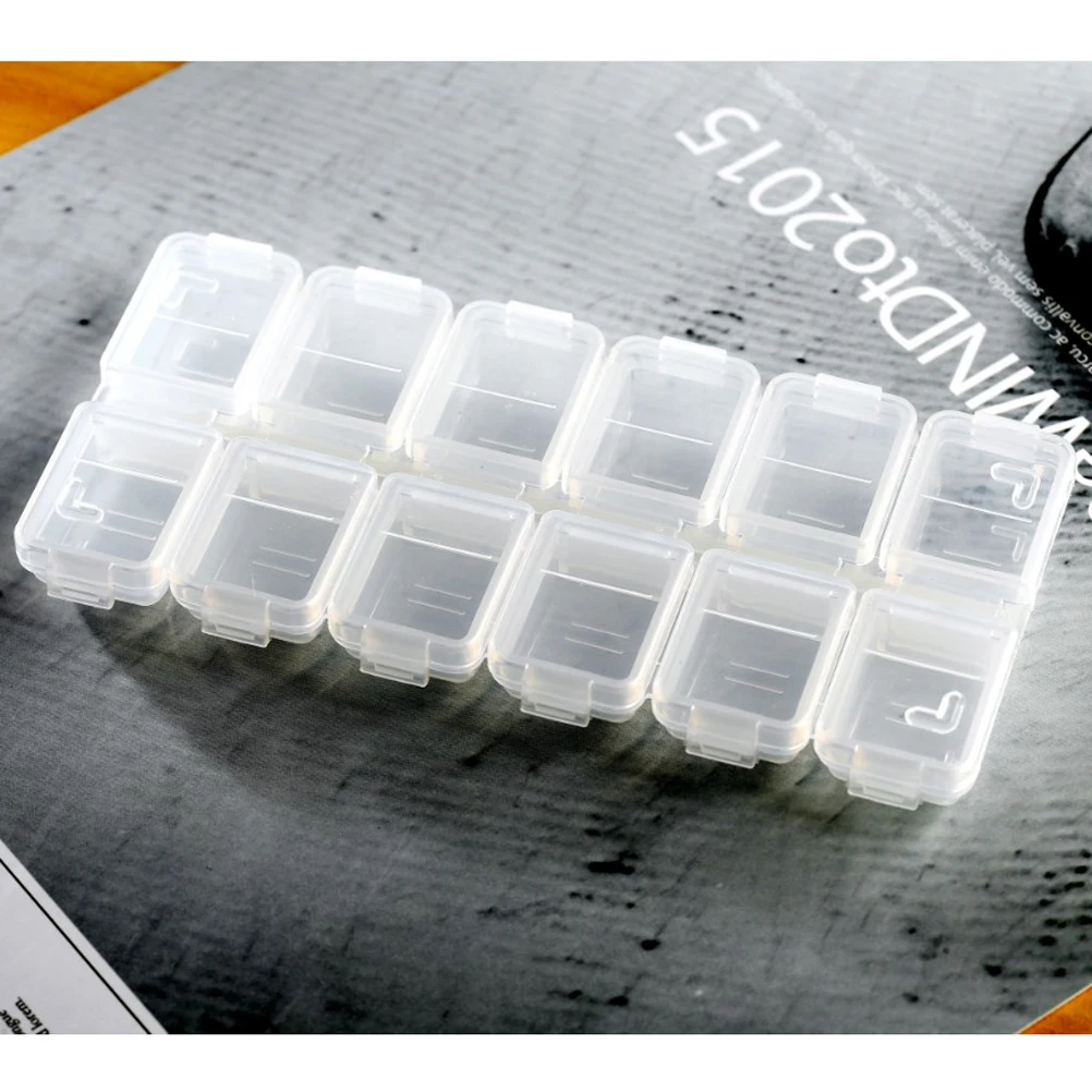 

Plastic Jewelry Storage Box Container For Earrings Rings Beads Pills Medicine Transparent Portable Brooch Organizer Craft