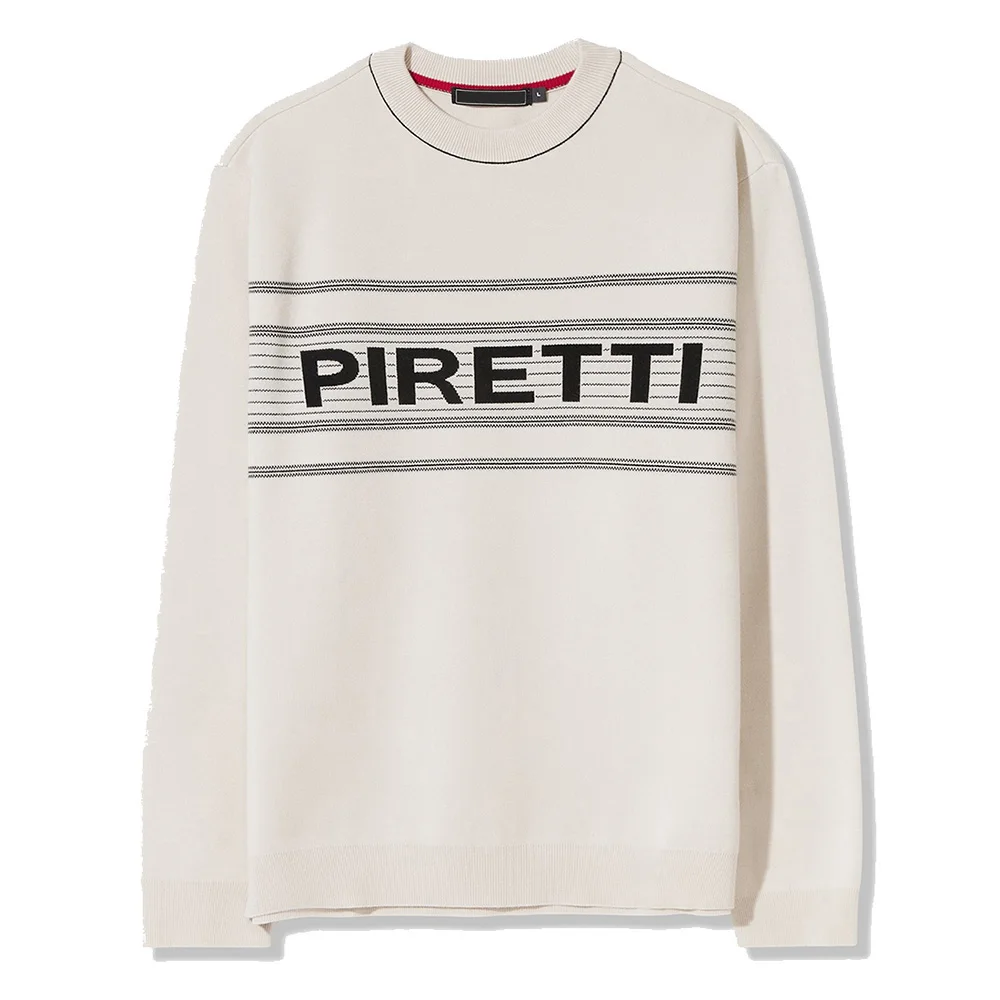 

New Men's Knitted Sweater Trendy Brand mat Sle High-End Comfortable Golf Versatile Crew Ne Long Sve round Ne