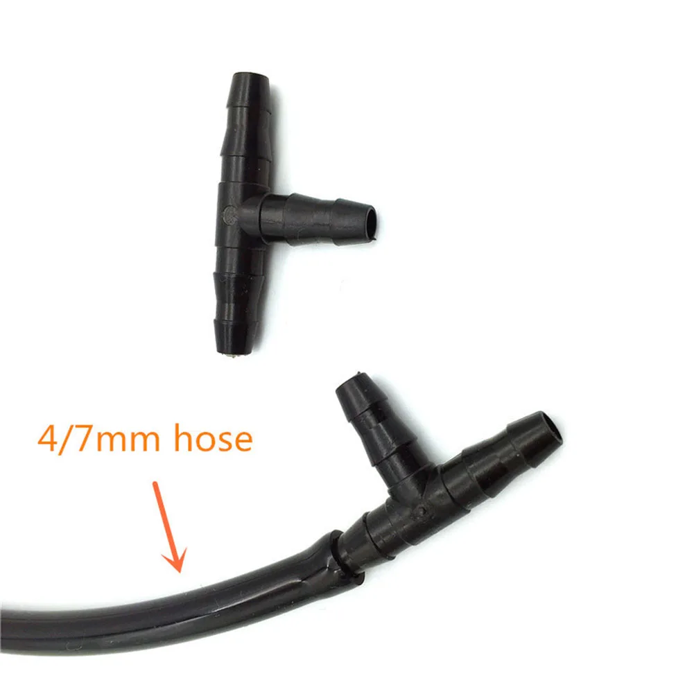 50 Pcs Black 1/4 Inch Barbed Tee Connector For 4/7mm Drip Irrigation Tubing Garden Watering System Parts Accessories