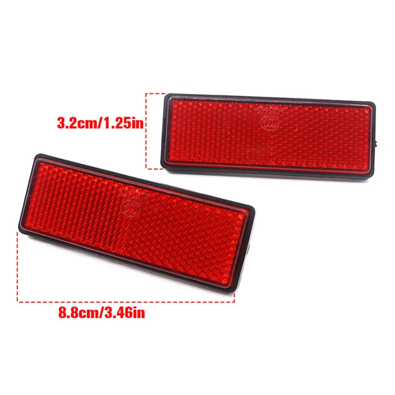 High Quality Reflectors Rectangular Safety Mark Signal Strip Rear Position for Citycoco Electric Bicycle Scooter