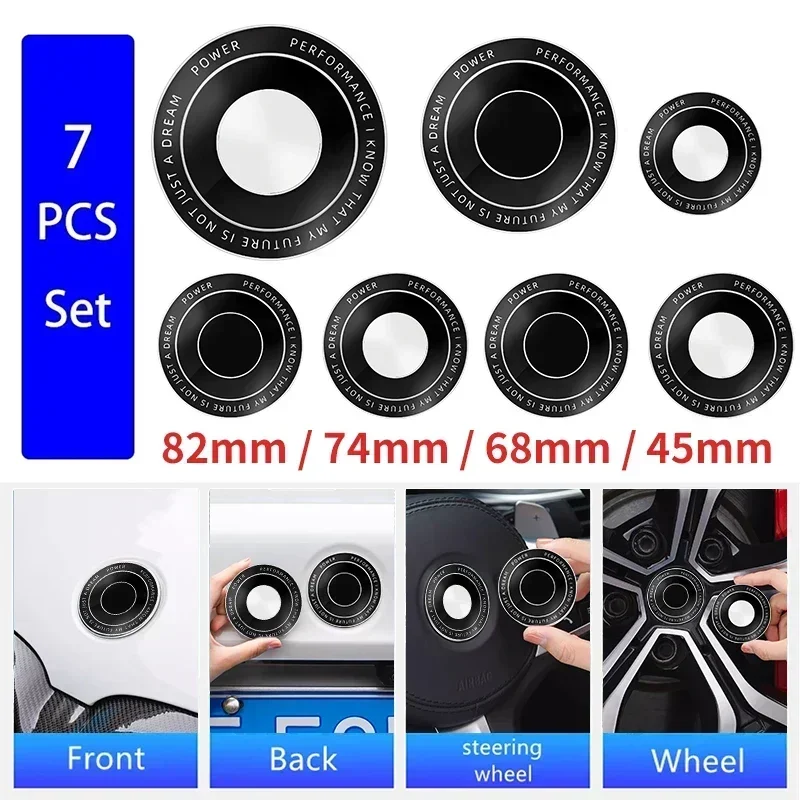 

7pcs 45mm 68mm 74mm 82mm Car Logo Front Hood Emblem rear boot badge for BMW E28 E32 E43 E52 E53 E63 E64 E93 E94 E87 F10 F20 F30