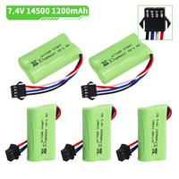 SM-4P Plug 14500 7.4V 1200mAh Battery with Charger For Electric Toys Water Bullet Gun Spare Parts 7.4V Battery  For RC toys Cars