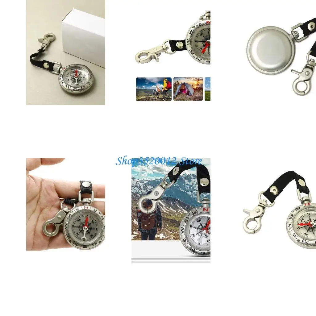 

27RD Zincs Alloy Pocket Compasses Camping Compasses Keychain Navigation Tool Enduring