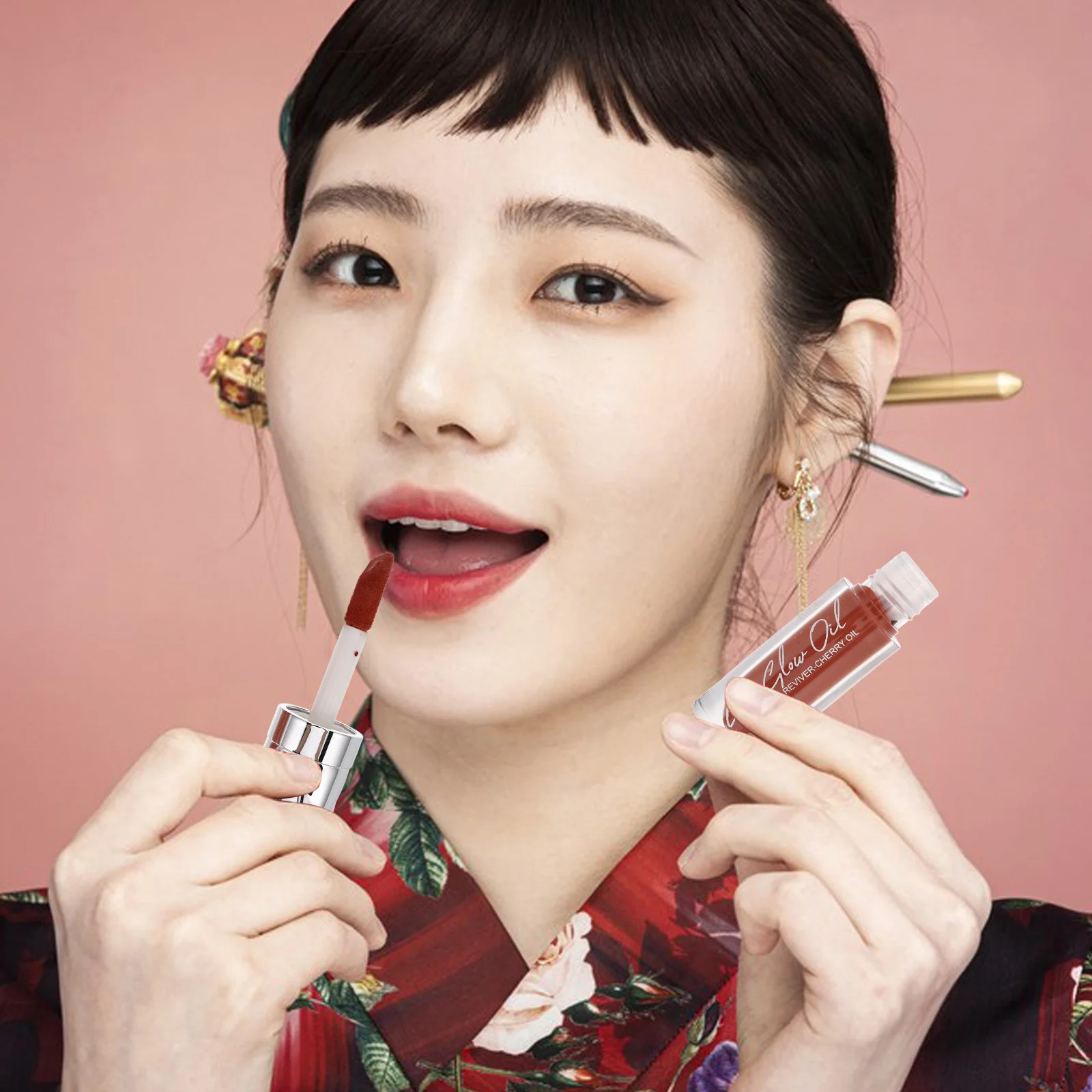 Brilho labial colorido hidratante, acabamento fosco, de longa duração, fácil aplicação, bálsamo labial, maquiagem para mulheres e adolescentes