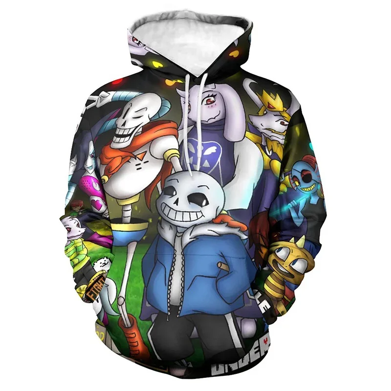 Game Undertale Graphic Sweatshirts Cartoon Sans 3D Printed Hoodies For Men Casual Streetwear Kids Pullovers Winter Clothes Tops