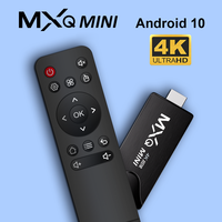 MXQMini Smart TV Stick Android 10 Quad Core Support 4K HD Play Store 2.4G Wifi TV Stick Android H.265 Media Player Set Top Box