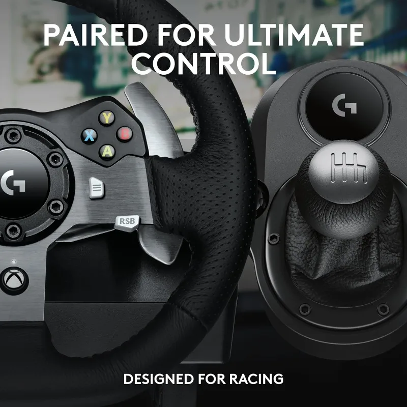 Driving Force Racing Wheel and Pedals, Force Feedback + Logitech G Driving Force Shifter - Xbox Series X|S, Xbox One