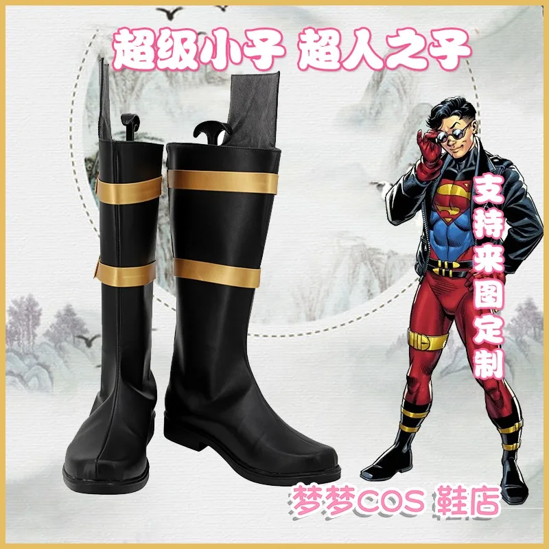 

Superboy Cosplay Costume Shoes Handmade Faux Leather Boots