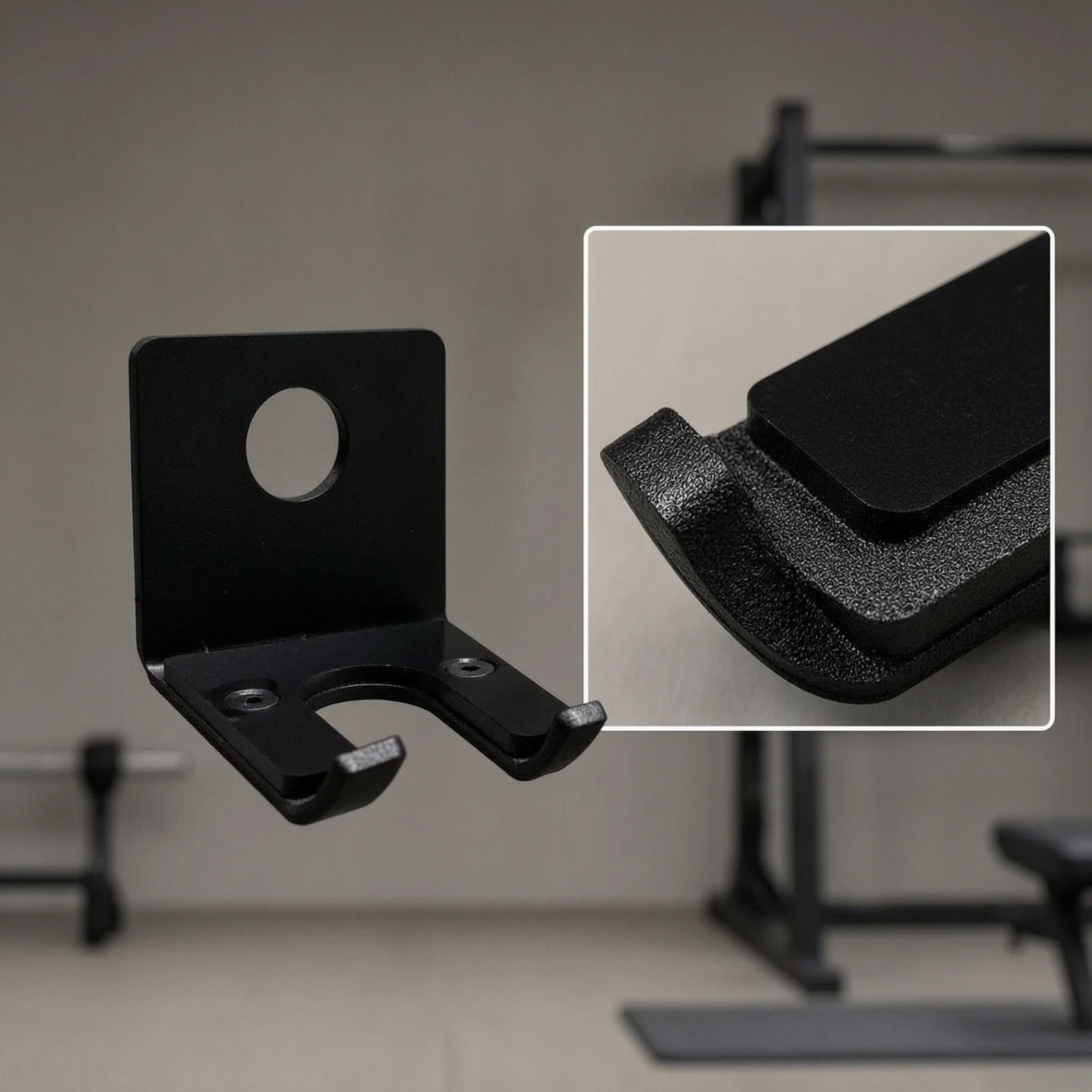 Barbell Storage Hook Heavy-Duty Squat Rack Hook Barbell Storage Bracket Powder-Coated Wall-Mounted Rack Rust-Resistant