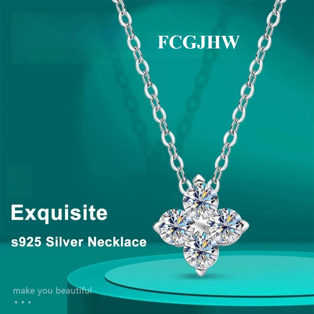 FCGJHW D VVS1 Moissanite Pandent Necklace 0.4ct Lab Diamond s925 Sterling Silver Dainty Necklaces for Women 2026