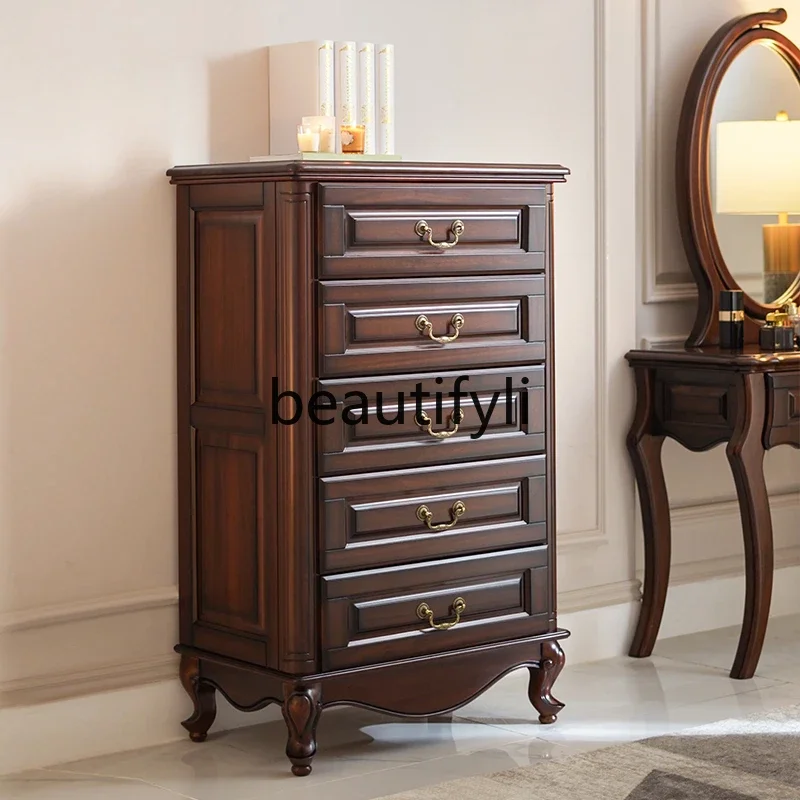 

American solid wood classic retro chest of drawers American drawer bedroom storage