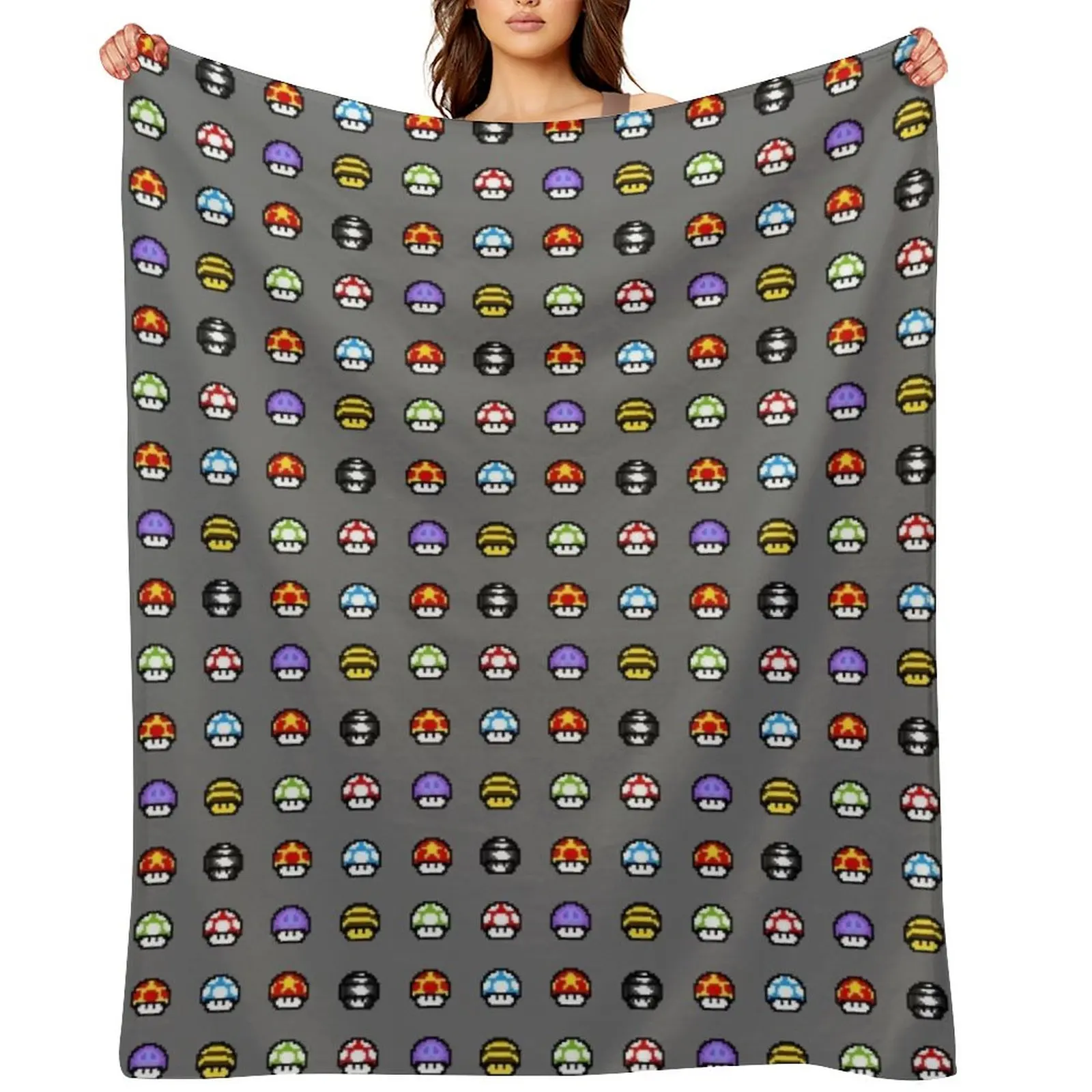 

Retro Pixels Design - Mushroom Pattern Throw Blanket Thin Winter beds Travel Blankets Sofas Of Decoration Blankets