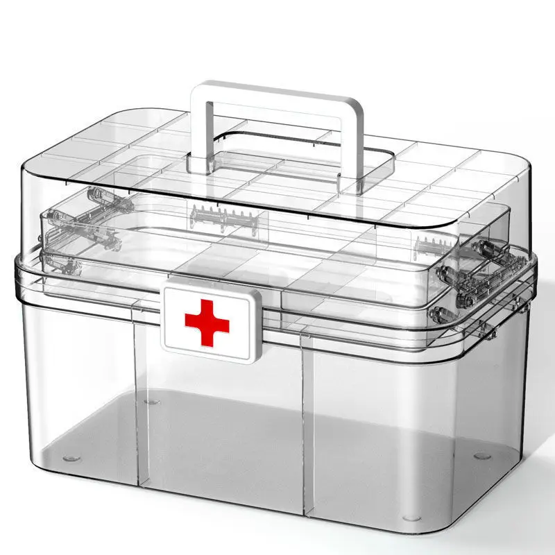 Medicine Storage Box Organizer Home Large Capacity Medical First Aid Box Medical Multi-layer Medicine Emergency Family Suitcase