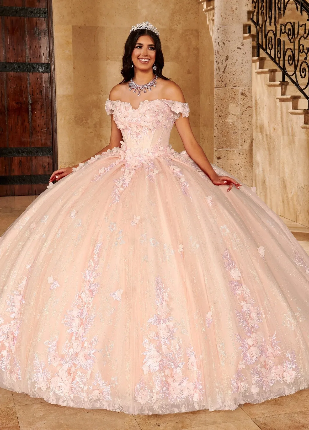 Royal Blue Charro Quinceanera Dresses Ball Gown Off The Shoulder Tulle Flowers Puffy Mexican Sweet 16 Dresses 15 Anos Customized