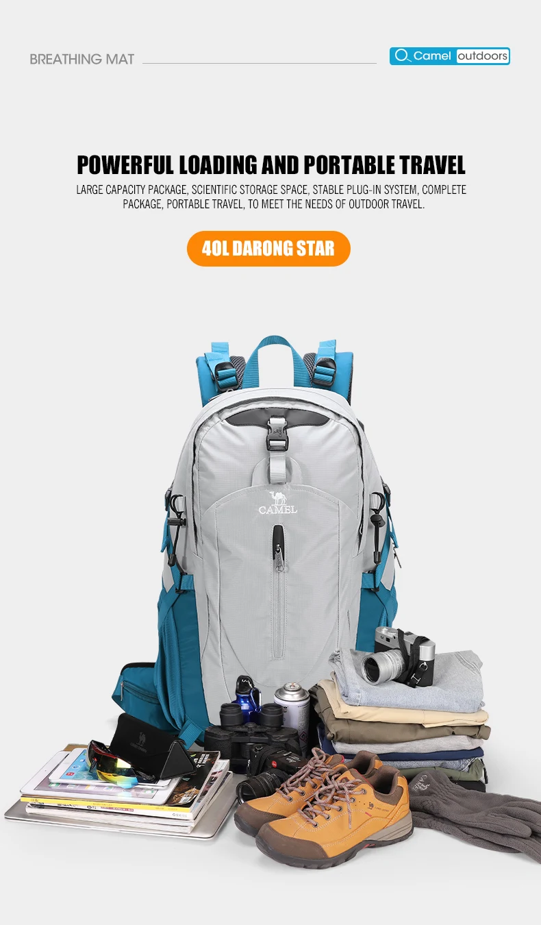 GOLDEN CAMEL Outdoor Mountaineering Bag Backpack Large Capacity Portable Camping Hiking Men And Women Anti-splash Wear-resistant