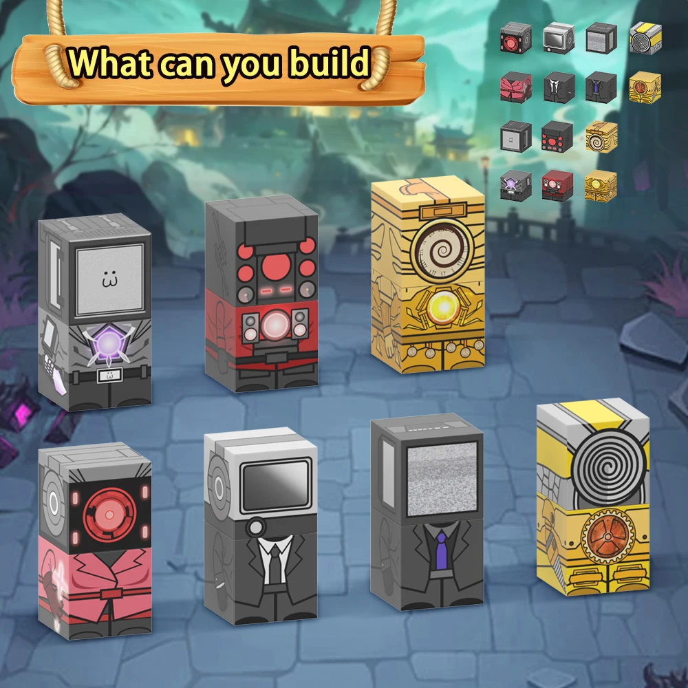 

Магнитные строительные блоки Skibidi Toilet: развивающая игрушка-головоломка, мультяшная сборная модель, подарок для фанатов, на день рождения, на Рождество, для детей