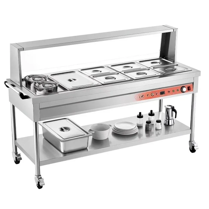 

Commercial Electric Food Heater 1800 Watt Steamer Professional Self Catering Stainless Steel Heater