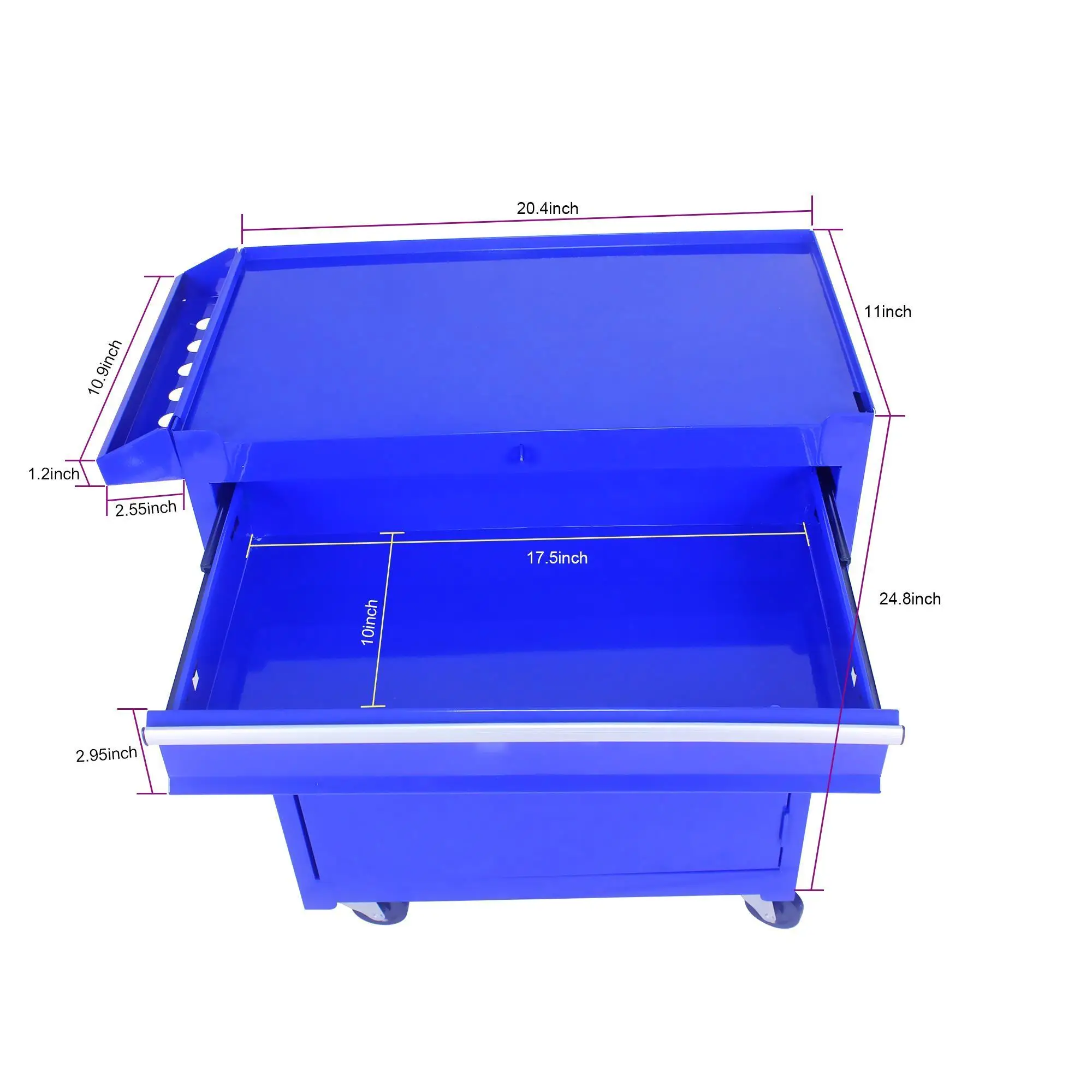 5-Drawer Detachable Tool Chest with Bottom Cabinet & Adjustable Shelf - Blue Storage Solution